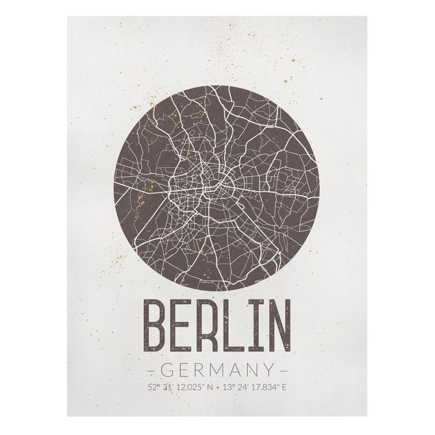 Wanddeko Esszimmer Stadtplan Berlin - Retro