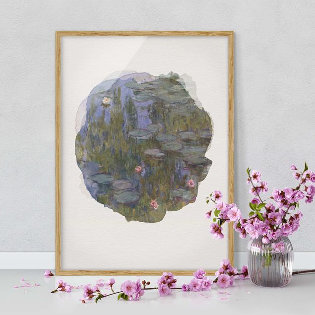 Impressionismus Bilder Wasserfarben - Claude Monet - Seerosen (Nympheas)