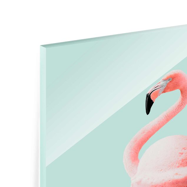 Wanddeko Vögel Eis mit Flamingo