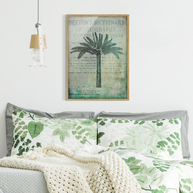 Wanddeko Schlafzimmer Vintage Collage - Antike Palme