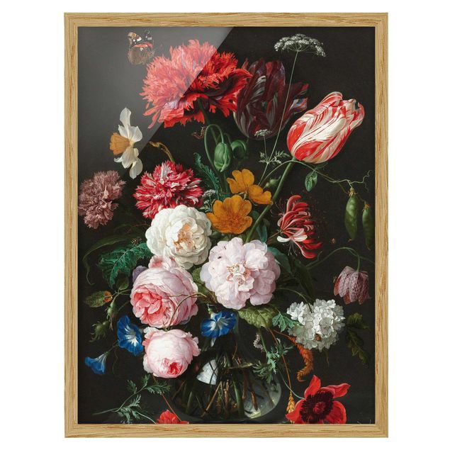 Wanddeko Schlafzimmer Jan Davidsz de Heem - Stillleben mit Blumen in einer Glasvase