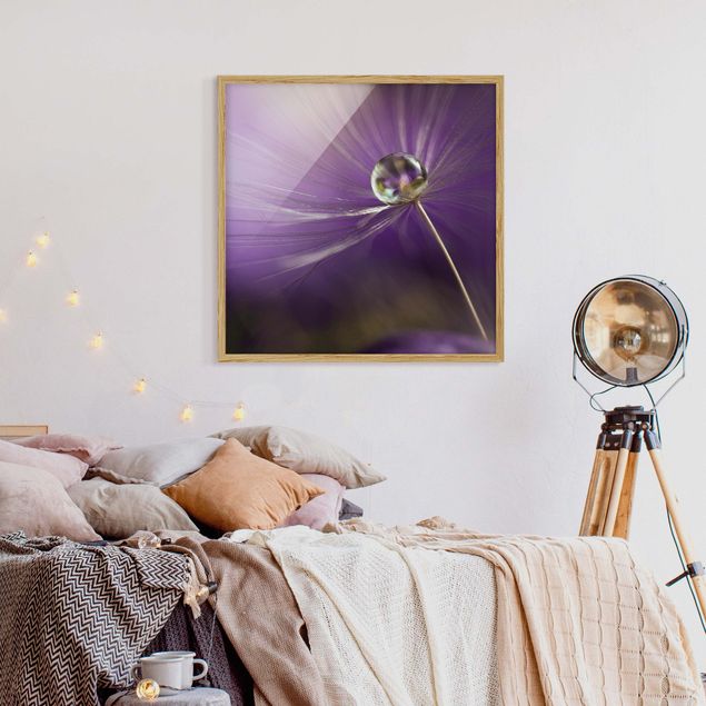 Wanddeko Schlafzimmer Pusteblume in Violett