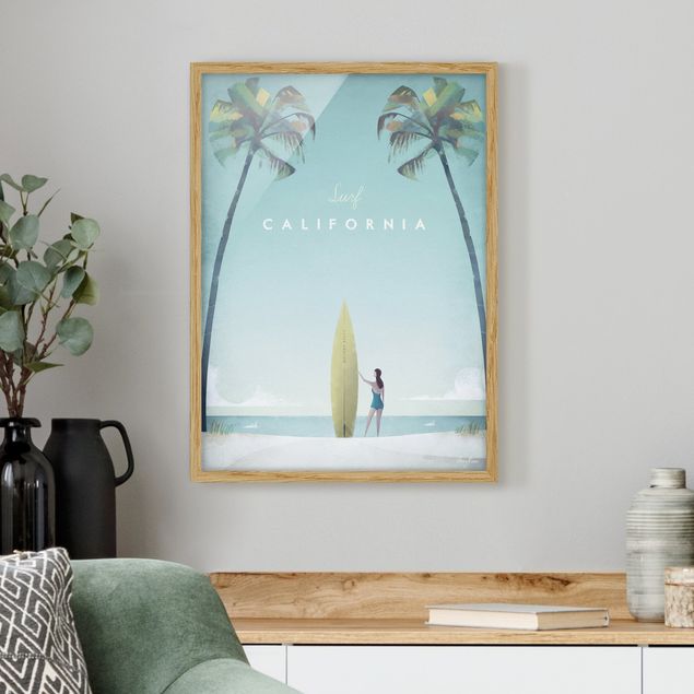 Strandbilder mit Rahmen Reiseposter - California