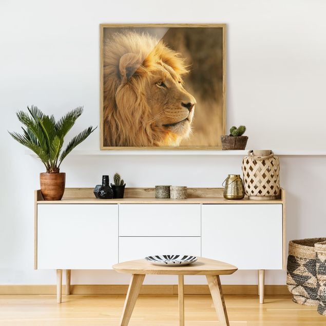 Wanddeko Wohnzimmer Löwenkönig