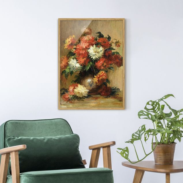 Wanddeko Wohnzimmer Auguste Renoir - Stillleben mit Dahlien