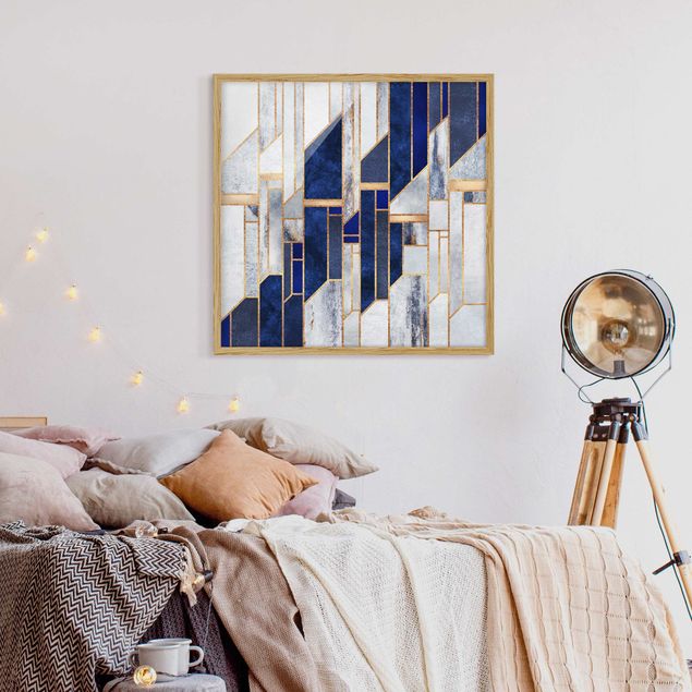 Wanddeko Schlafzimmer Geometrische Formen mit Gold