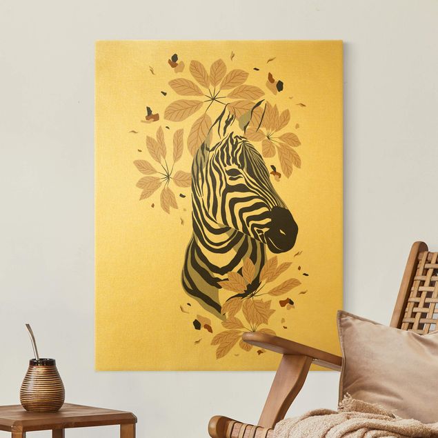 Wanddeko Wohnzimmer Safari Tiere - Portrait Zebra