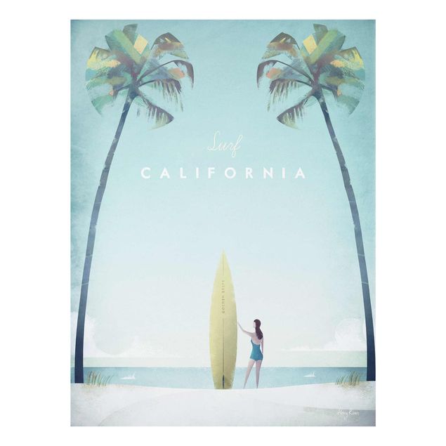 Wanddeko Jugendzimmer Reiseposter - California