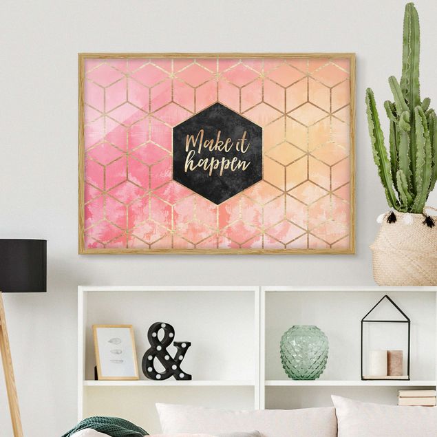 Wanddeko Wohnzimmer Make It Happen Geometrie Pastell