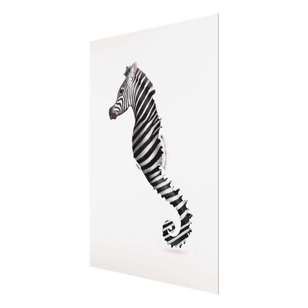 Wanddeko Büro Seepferdchen mit Zebrastreifen