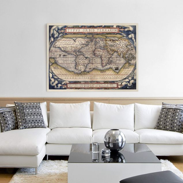 Wanddeko Wohnzimmer Historische Weltkarte Typus Orbis Terrarum