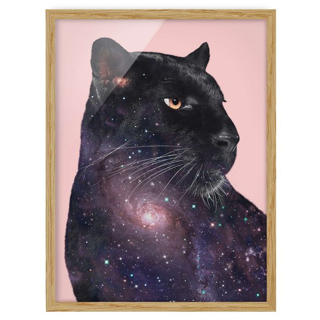 Wanddeko Flur Panther mit Galaxie