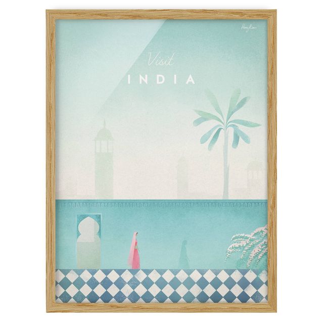 Wanddeko Schlafzimmer Reiseposter - Indien