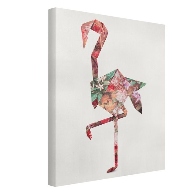 Wanddeko Blume Origami Flamingo
