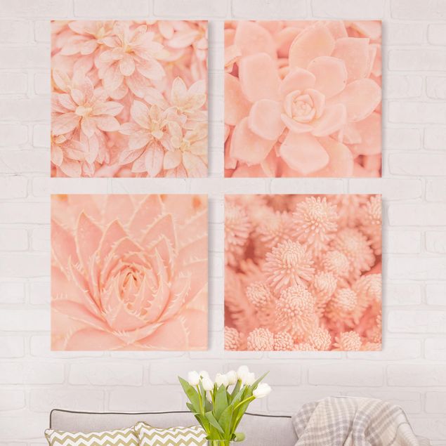 Wanddeko Wohnzimmer Rosa Blütenzauber