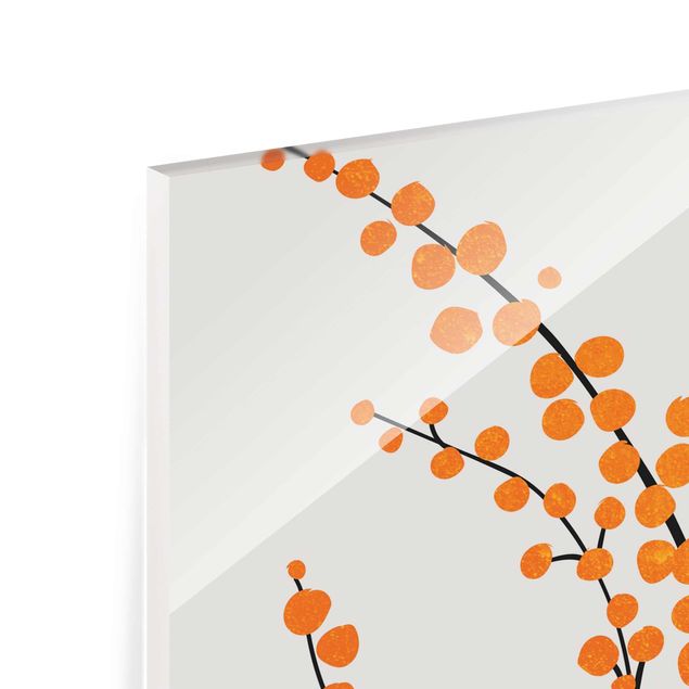 Wanddeko orange Grafische Pflanzenwelt - Beeren Orange