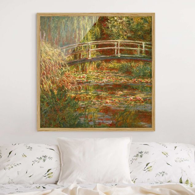 Bilder Impressionismus Claude Monet - Seerosenteich und japanische Brücke (Harmonie in rosa)