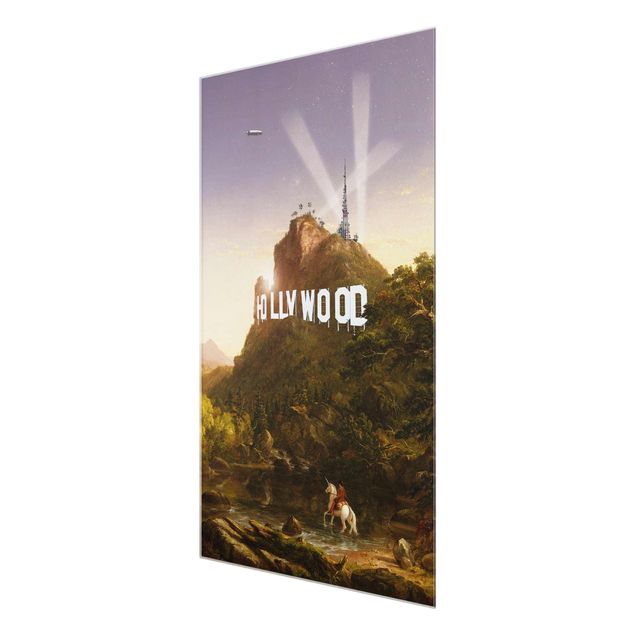 Glasbild Berg Gemälde Hollywood