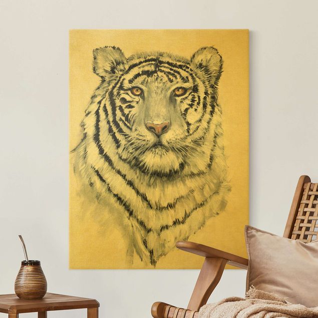 Wanddeko Wohnzimmer Portrait Weißer Tiger I