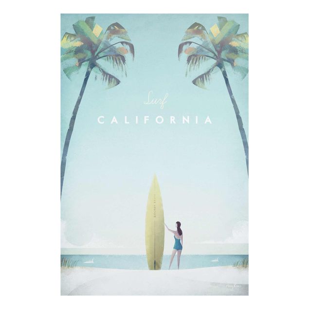 Wanddeko Jugendzimmer Reiseposter - California