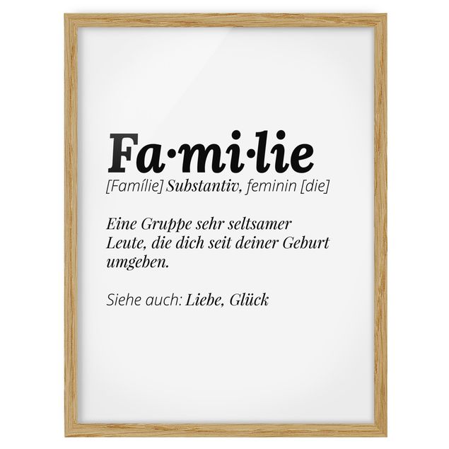 Wanddeko Esszimmer Die Definition von Familie