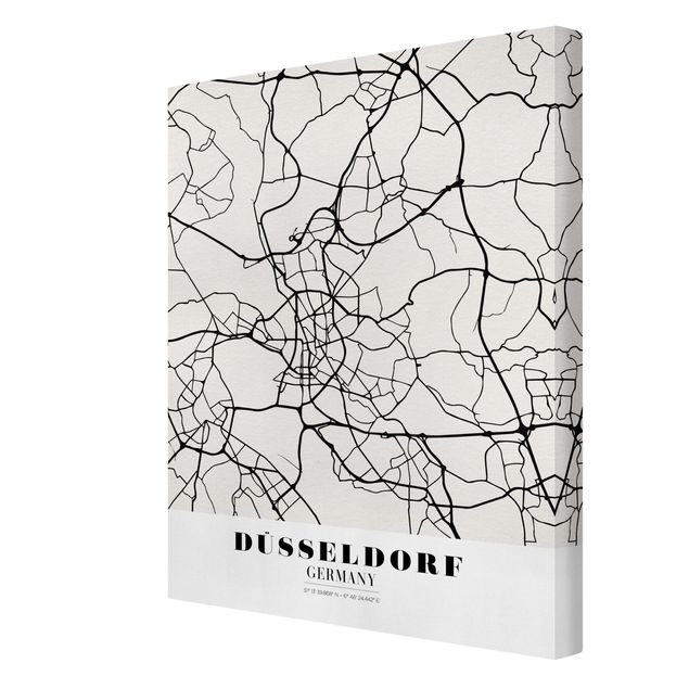 Wanddeko Jugendzimmer Stadtplan Düsseldorf - Klassik