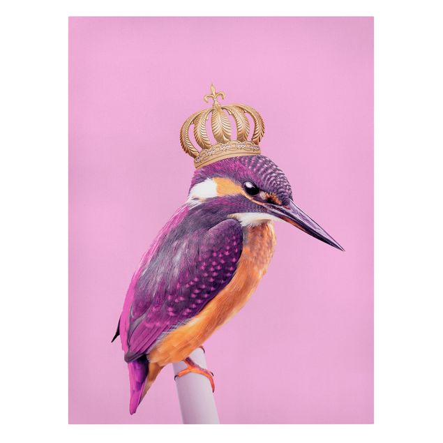 Wanddeko Büro Rosa Eisvogel mit Krone