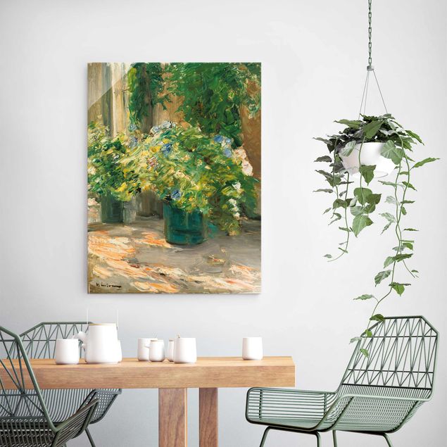 Impressionismus Bilder kaufen Max Liebermann - Blumentöpfe vor dem Haus