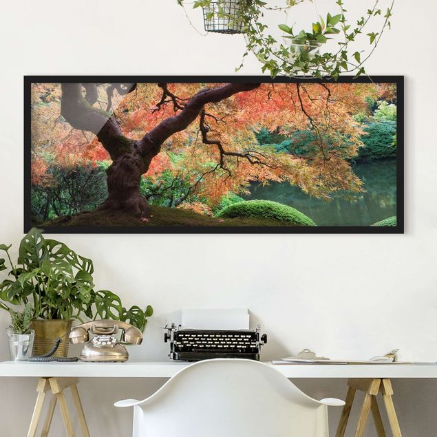 Wanddeko Wohnzimmer Japanischer Garten
