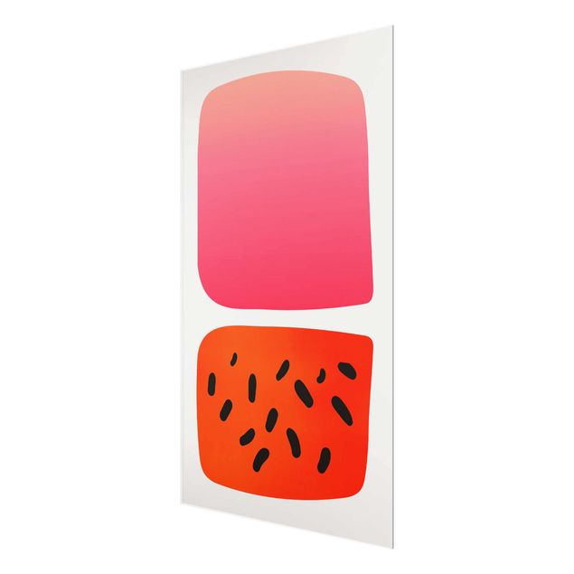 Wanddeko rot Abstrakte Formen - Melone und Rosa