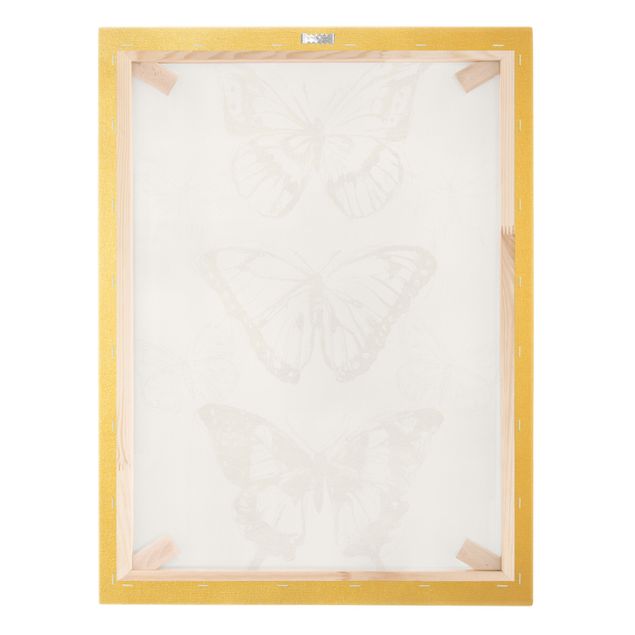 Wanddeko Praxis Schmetterlingskomposition in Gold II
