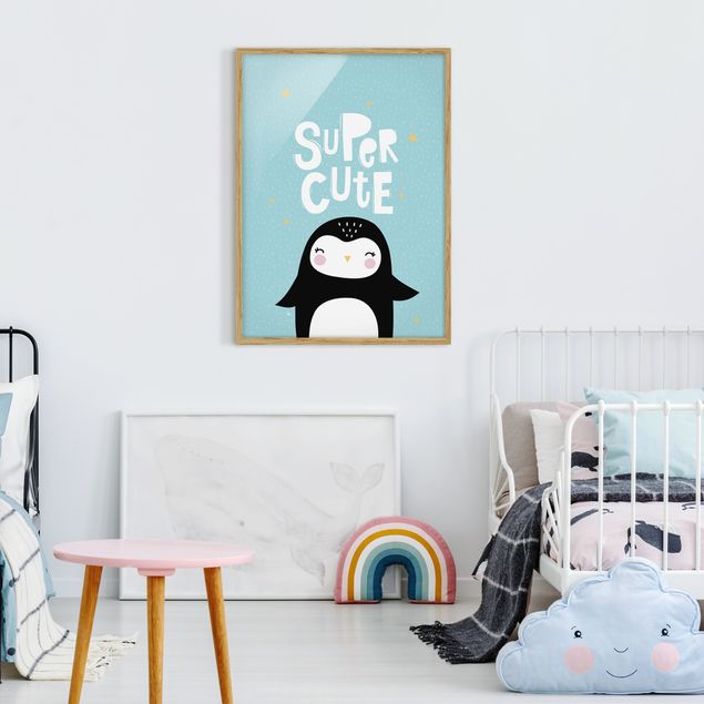 Wanddeko Büro Super Cute Pinguin