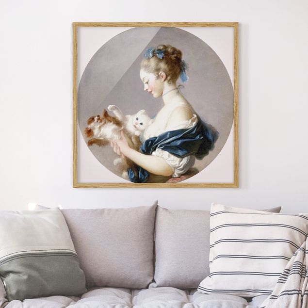 Wanddeko Schlafzimmer Jean Honoré Fragonard - Mädchen mit Hund