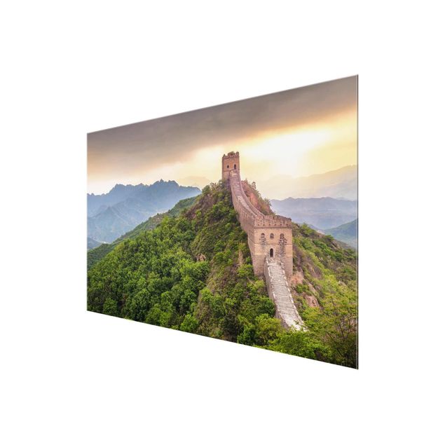 Glasbilder Berge Die unendliche Mauer von China