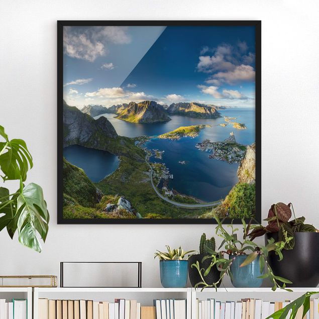 Strandbilder mit Rahmen Fjordblick in Reinebringen