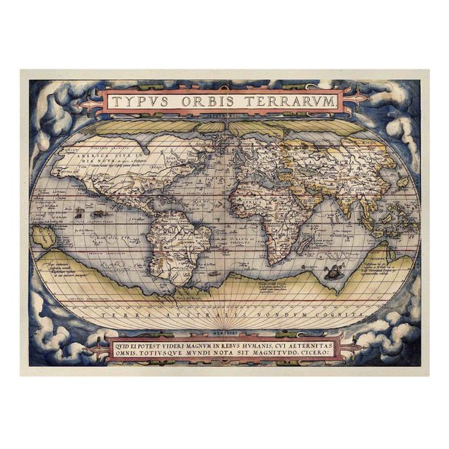 Wanddeko Esszimmer Historische Weltkarte Typus Orbis Terrarum