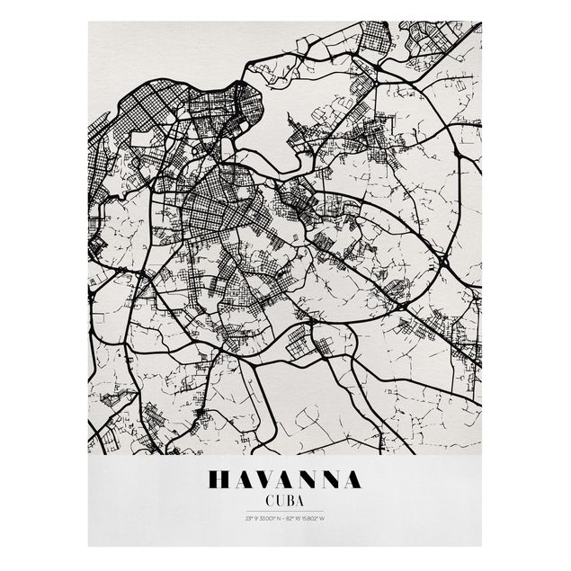 Wanddeko Büro Stadtplan Havanna - Klassik