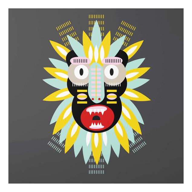 Wanddeko Jungenzimmer Collage Ethno Maske - King Kong