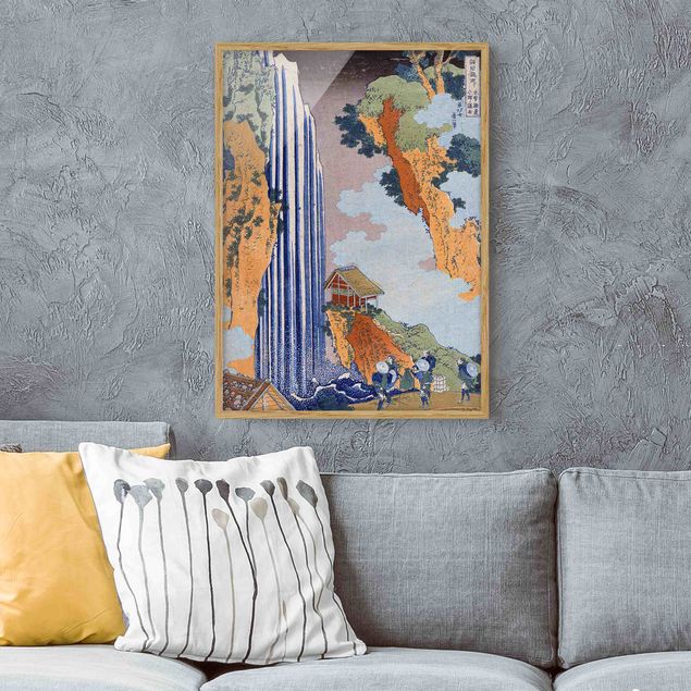 Wanddeko Wohnzimmer Katsushika Hokusai - Ono Wasserfall