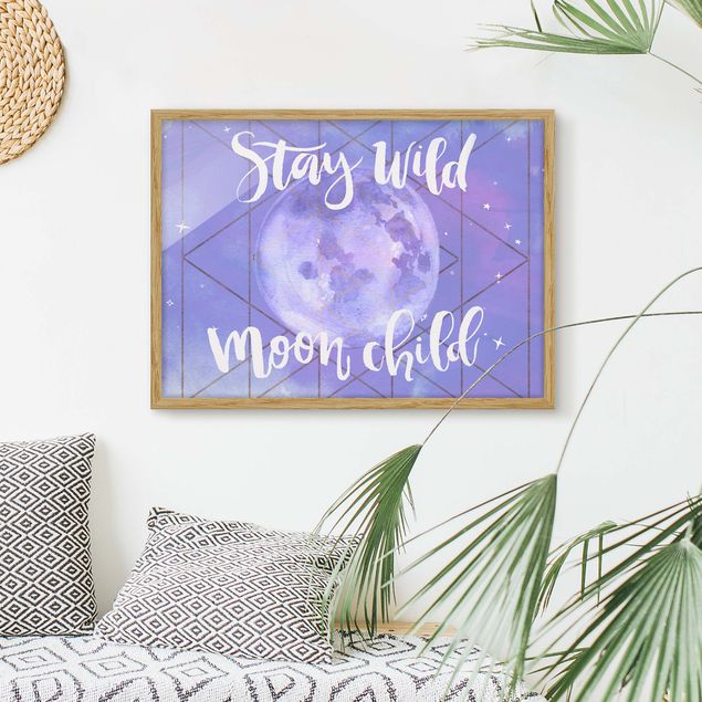 Wanddeko Schlafzimmer Mond-Kind - Stay wild
