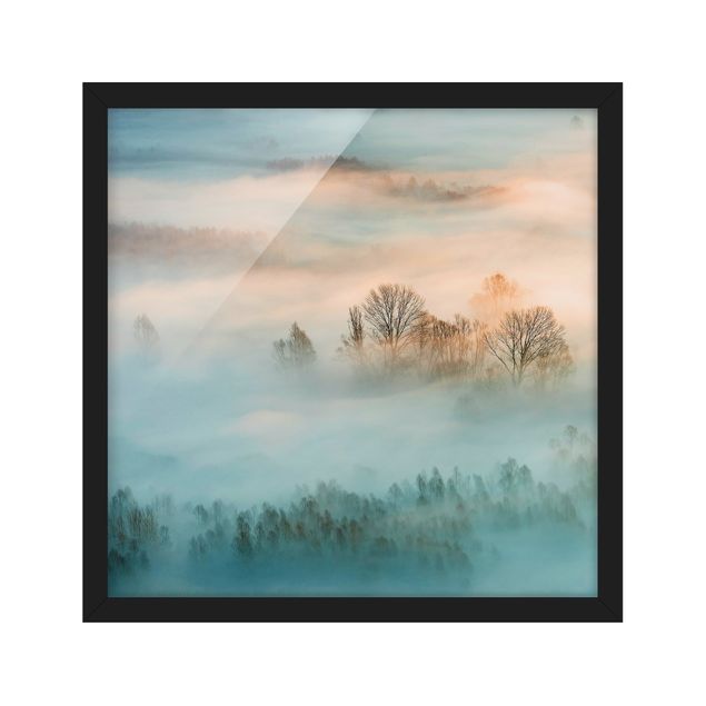 Wanddeko Flur Nebel bei Sonnenaufgang