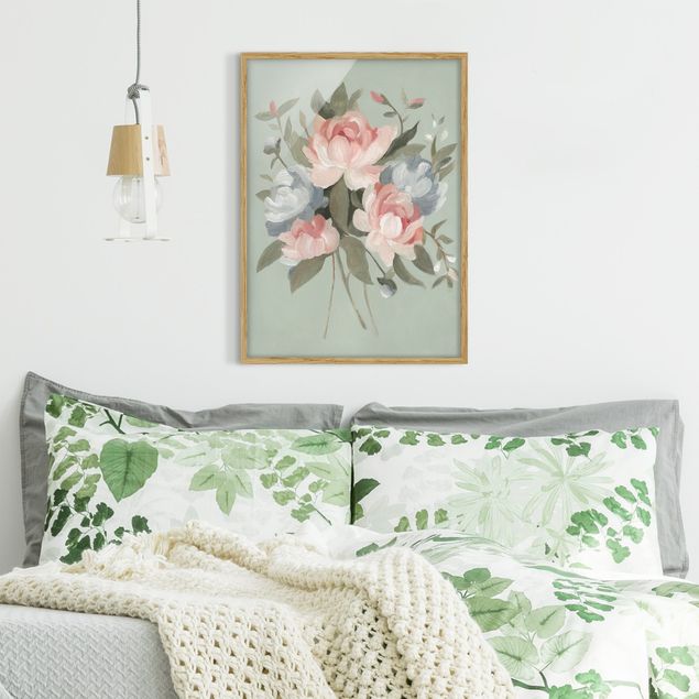 Wanddeko Schlafzimmer Bouquet in Pastell I