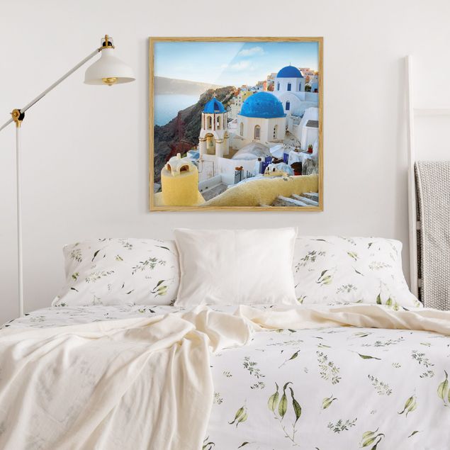 Wanddeko Wohnzimmer Santorini