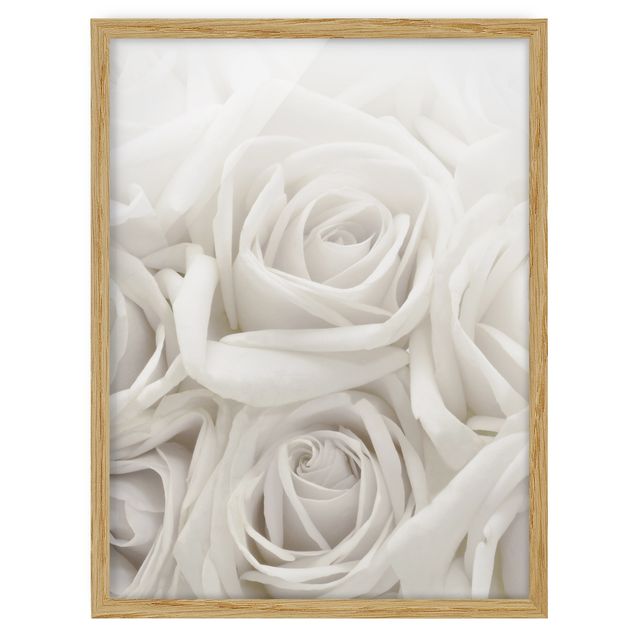 Wanddeko Blume Weiße Rosen