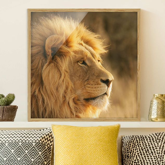 Wanddeko braun Löwenkönig