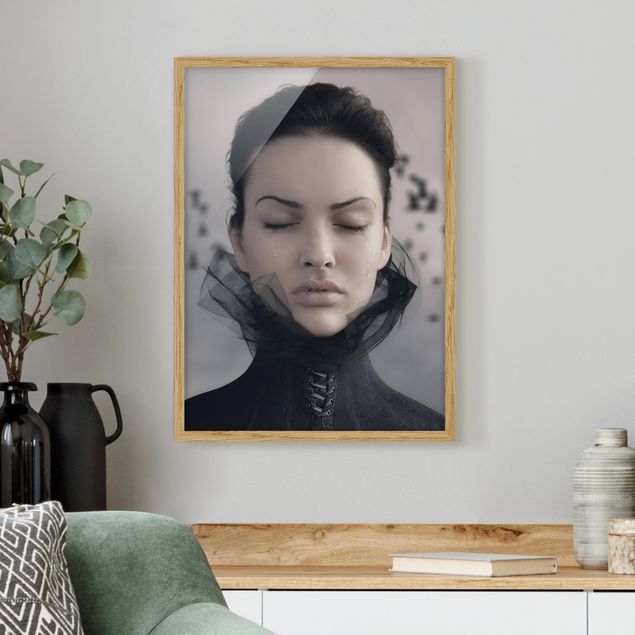 Wanddeko Wohnzimmer Porträt einer weinenden Frau