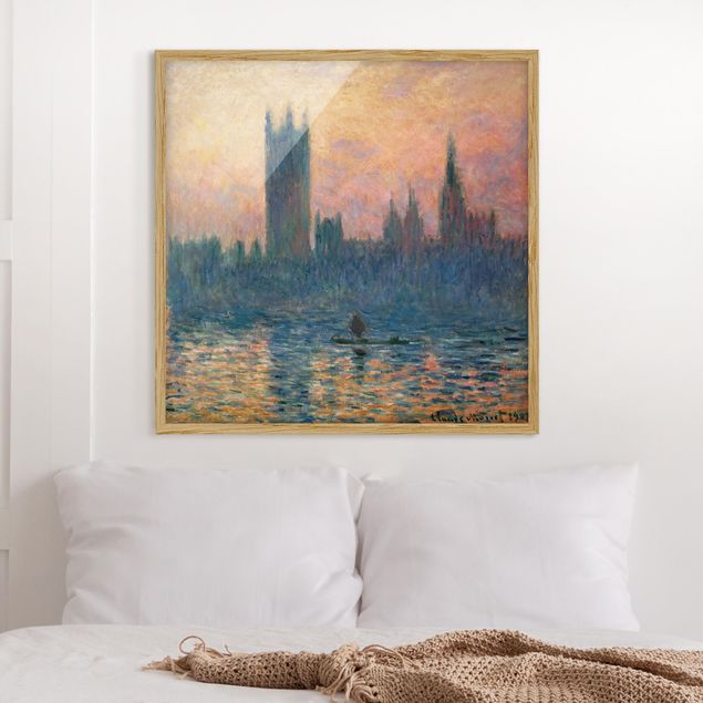 Wanddeko Wohnzimmer Claude Monet - London Sonnenuntergang