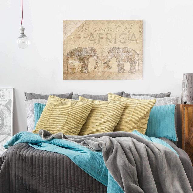 Wanddeko Schlafzimmer Vintage Collage - Spirit of Africa