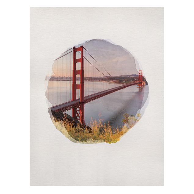 Wanddeko Flur Wasserfarben - Golden Gate Bridge in San Francisco