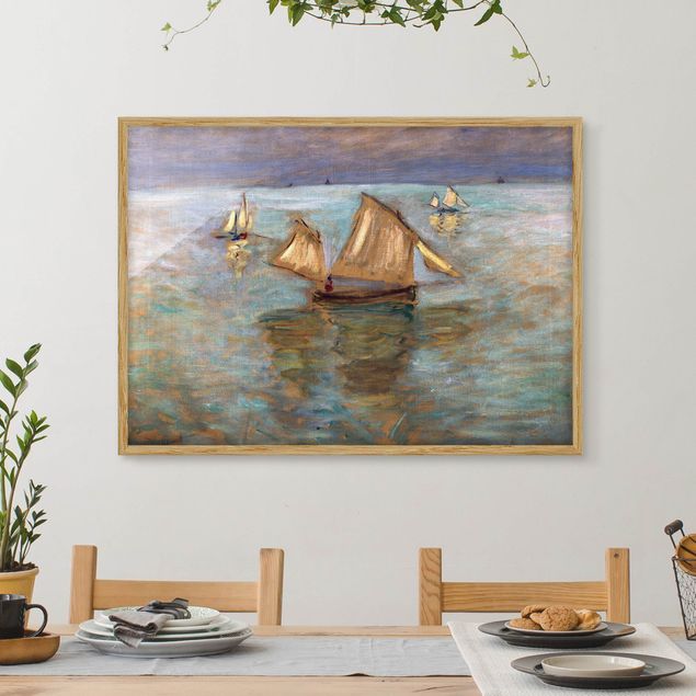 Strandbilder mit Rahmen Claude Monet - Fischerboote